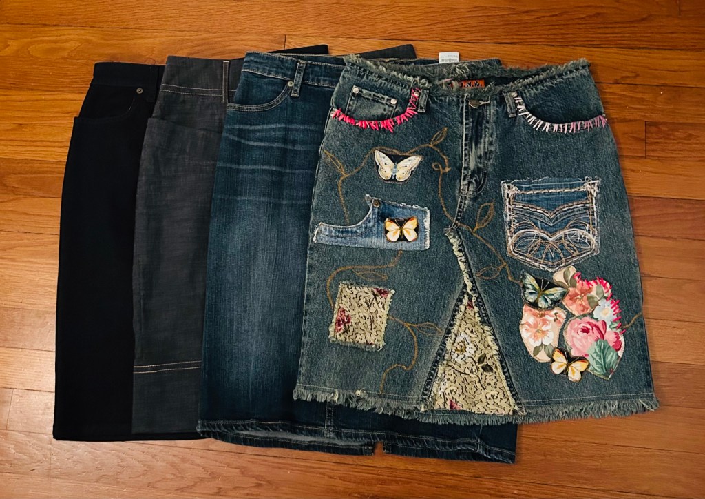 Not sure what to wear? Don’t want to be over dressed, but want to do something more than just a pair of jeans (even though you all know, I love a great pair of jeans)… throw on a denim skirt!
